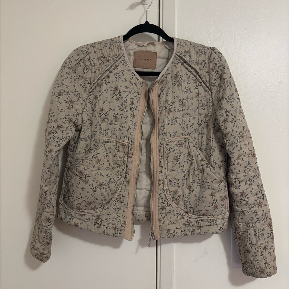Blank NYC Floral Beige Puffer Jacket